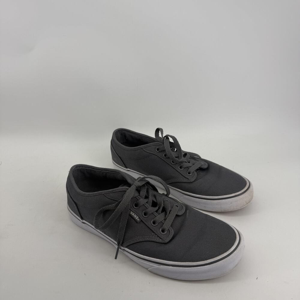 Vans Shoes Mens Size 10 Gray Canvas Skate Sneakers Casual Comfort Low Streetwear